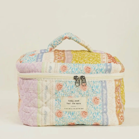 Floral Print Puffer Make Up Bag