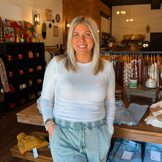 Ribbed Long Sleeve Top