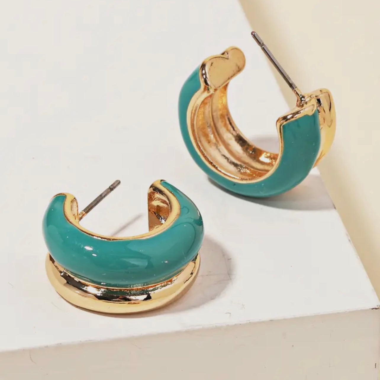 Mini Enamel Hoop Earrings