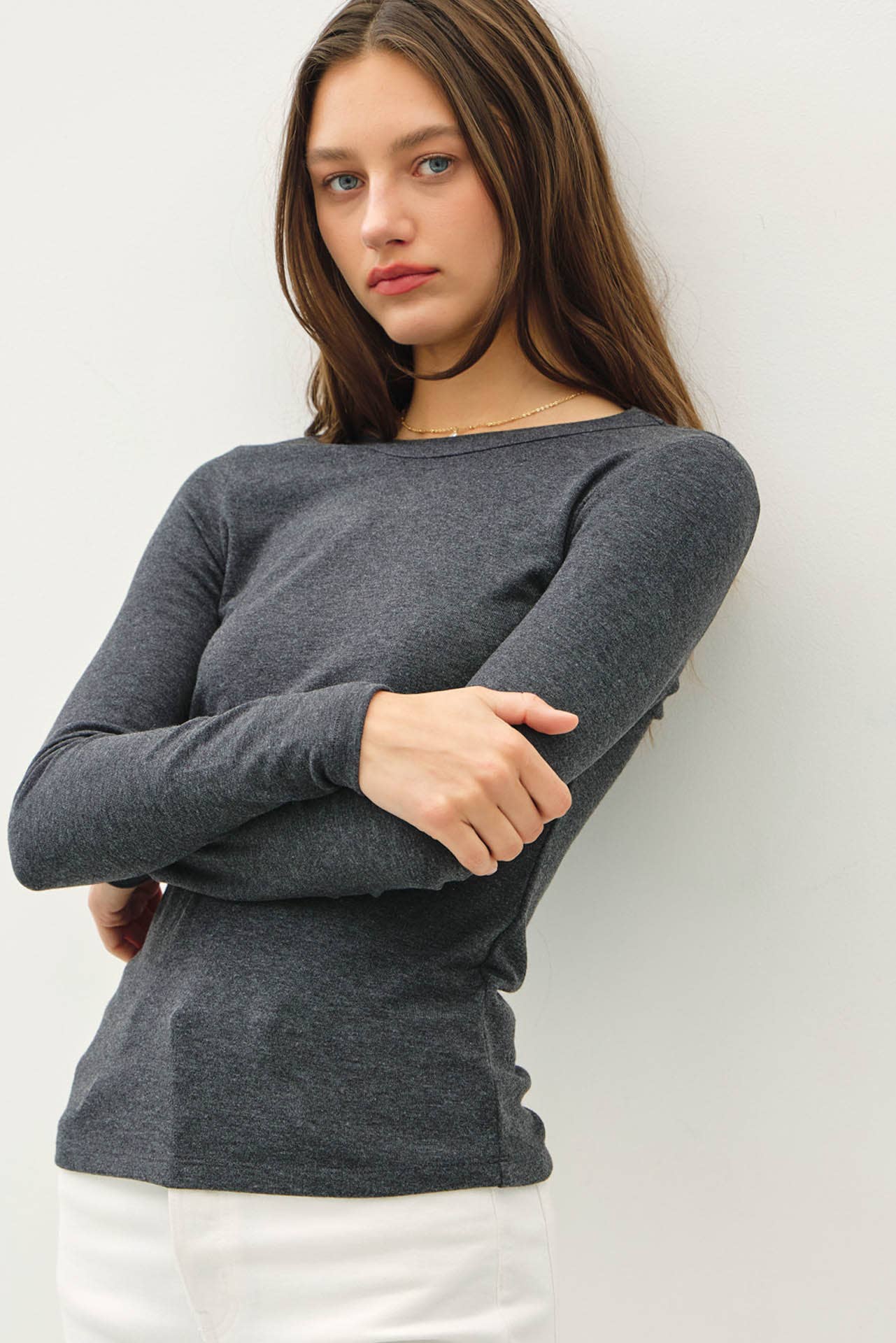 Round Neck Long Sleeve Top