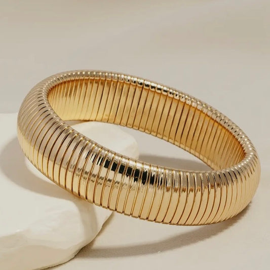 Thick Elastic Metallic Bangle Bracelet