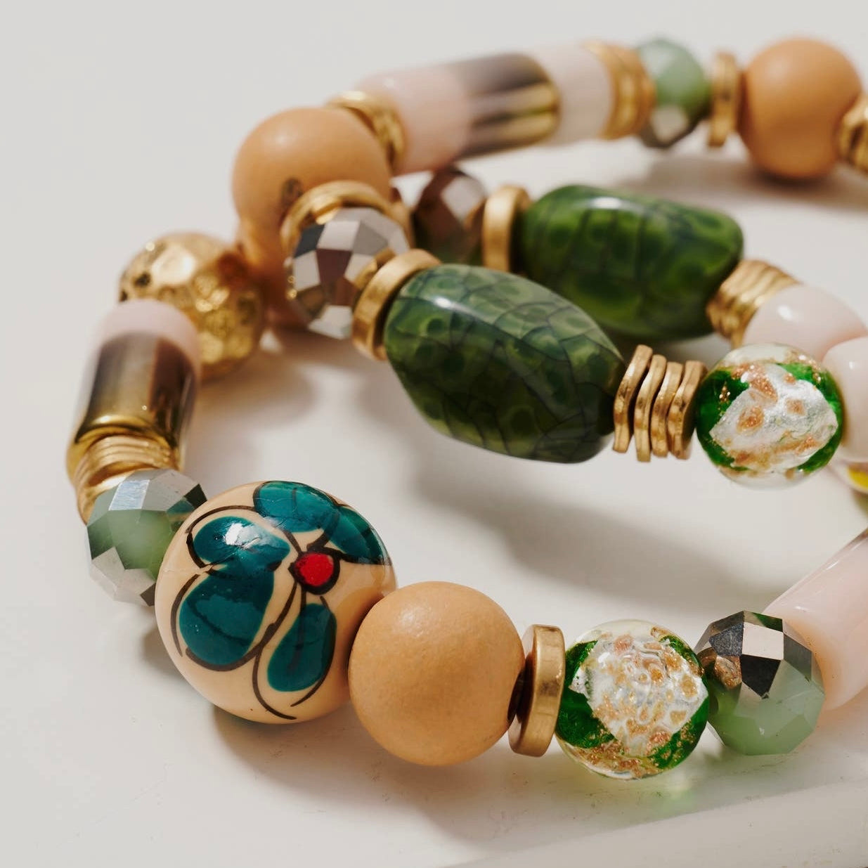 Murano Glass Bead Bracelet Set