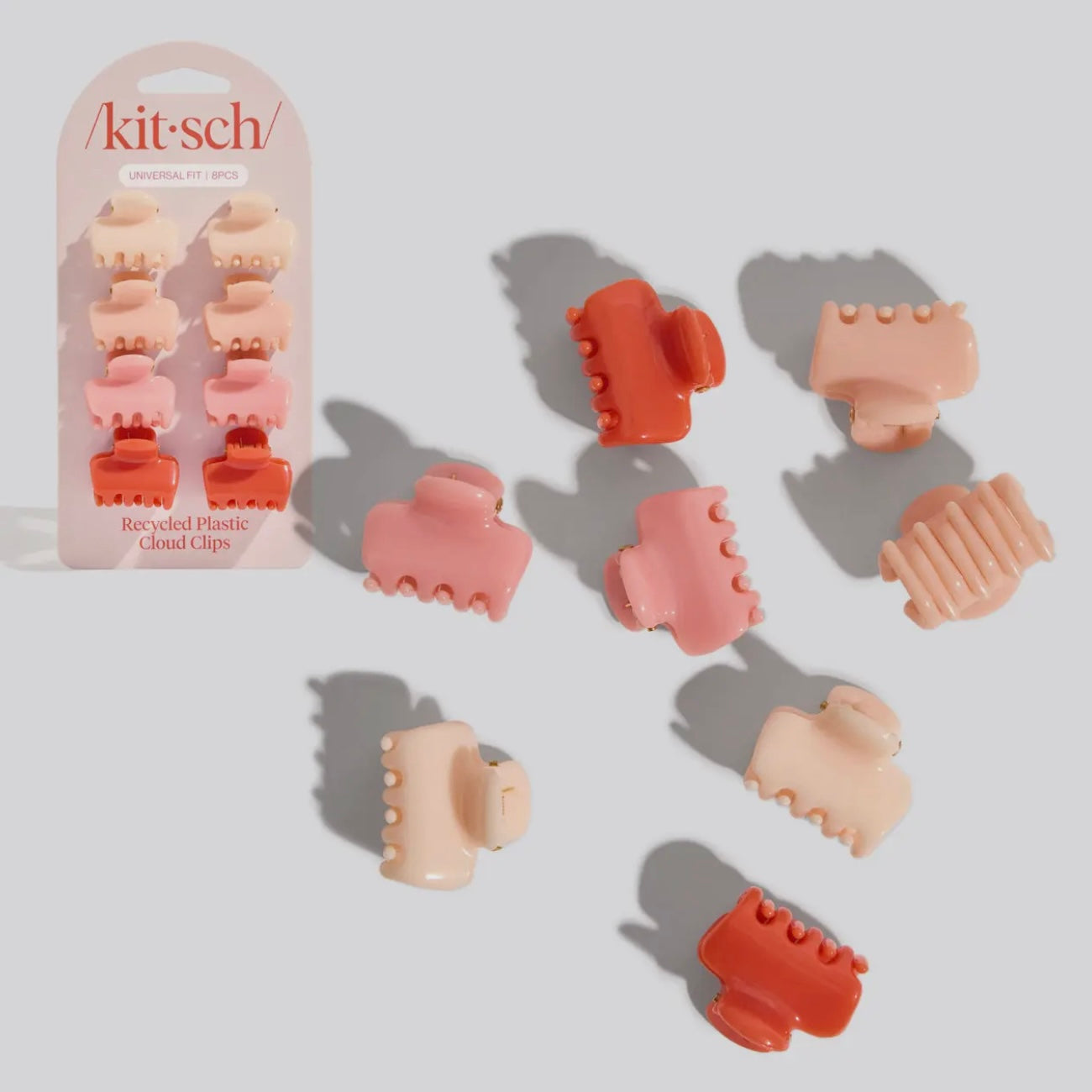 Kitsch Recycled Mini Cloud Clips 8pc Set - Assorted Cherry Blossom