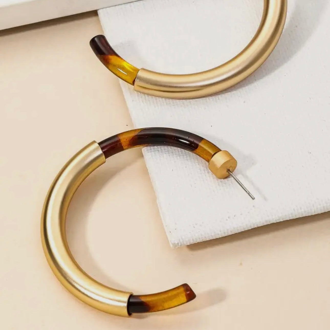 Acetate Metal Hoop Earrings