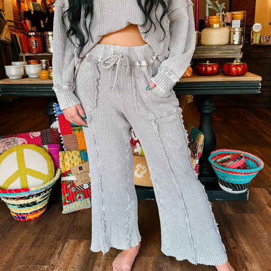 Washed Rib Knit Sweatpants