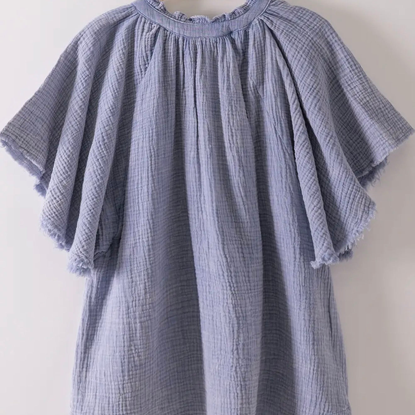 Mineral Washed Gauze Blouse Top