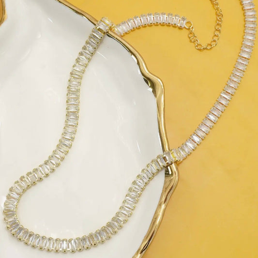 Baguette Stone Tennis Necklace