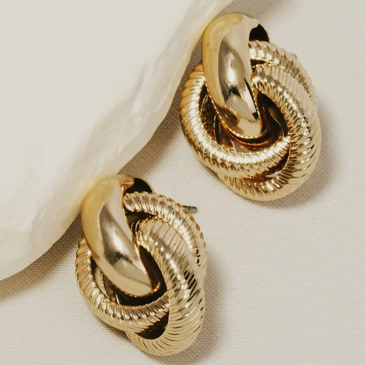 Circle Twist Door Knocker Earrings