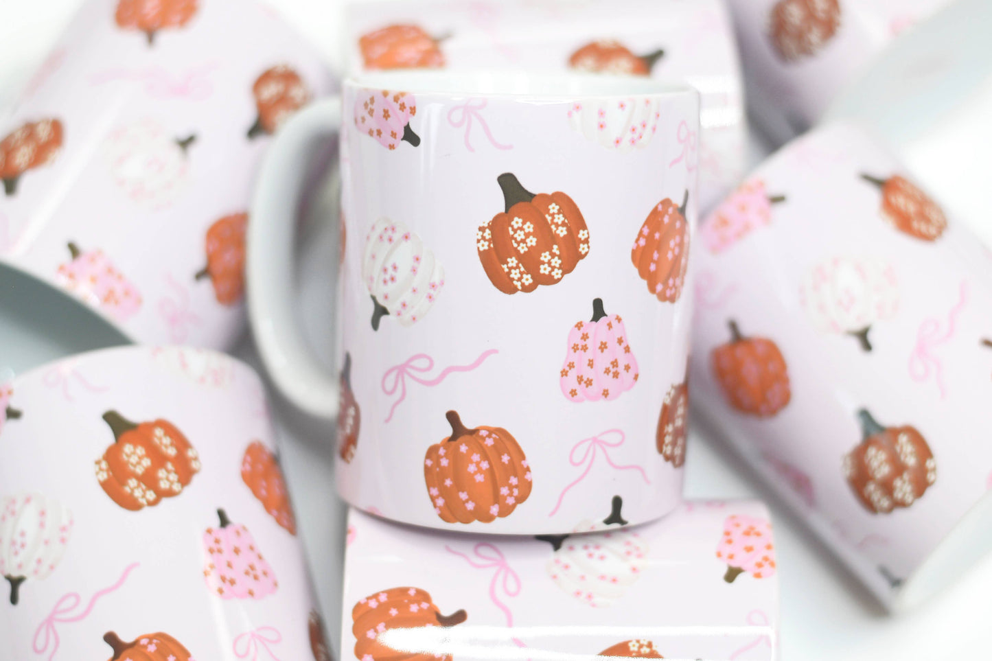 Floral Pumpkin Coffee Mug