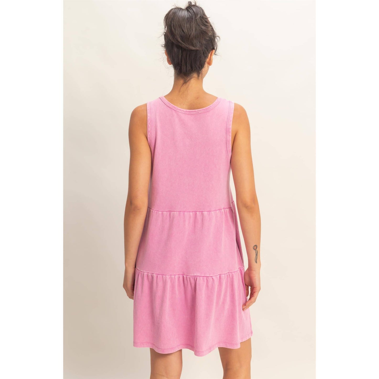 Sleeveless Crewneck Tiered Mini Dress