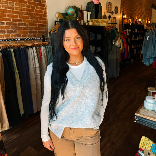 Oversized Soft Knit Sweater Vest