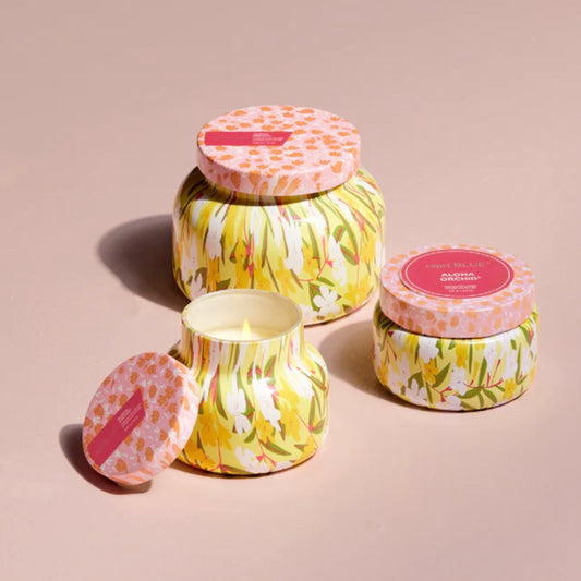 Aloha Orchid Pattern Play Printed Travel Tin Candle