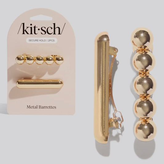 Kitsch Gold Metal Barrettes