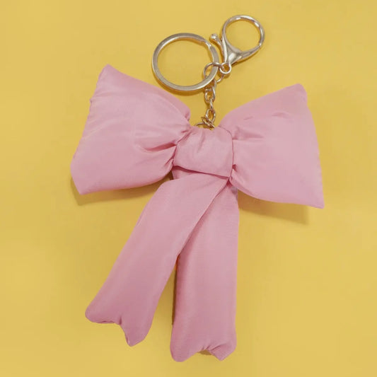 Puffy Bow Ribbon Bag Charm Keychain