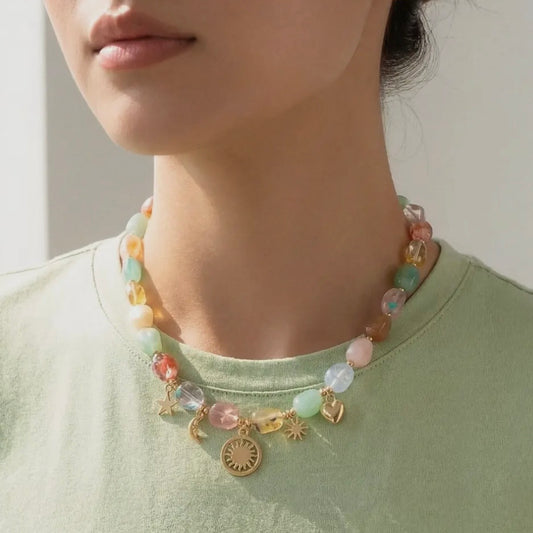 Assorted Acrylic Beads Multi
Charm Necklace