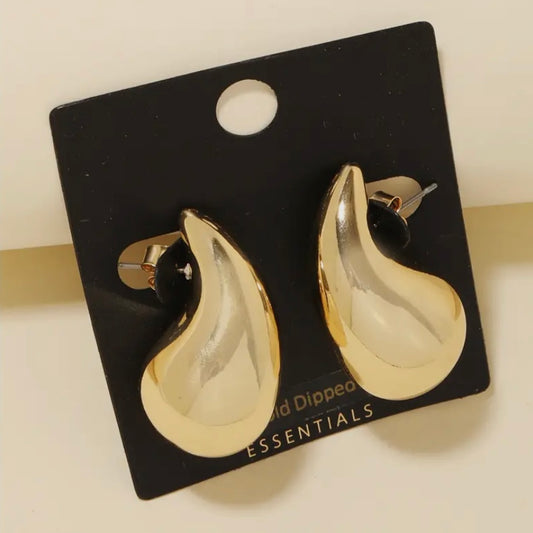 Gold Dipped Large Tear Earrings