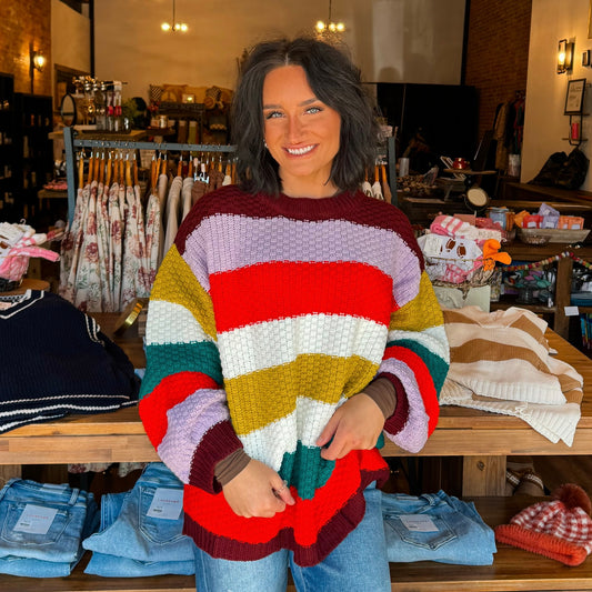 Striped Bright Multi Color Sweater
