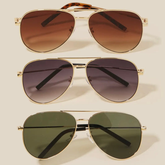 Large Lens Aviator Sunglasses