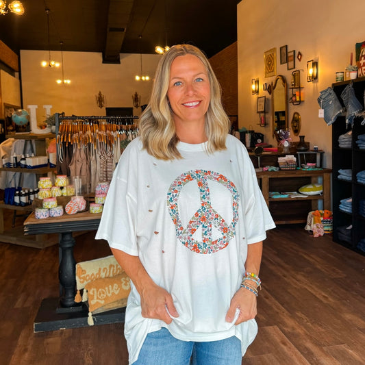 Oversized Peace Sign Tee