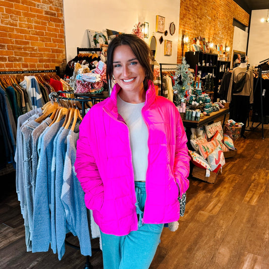 Fuchsia Puffer Jacket