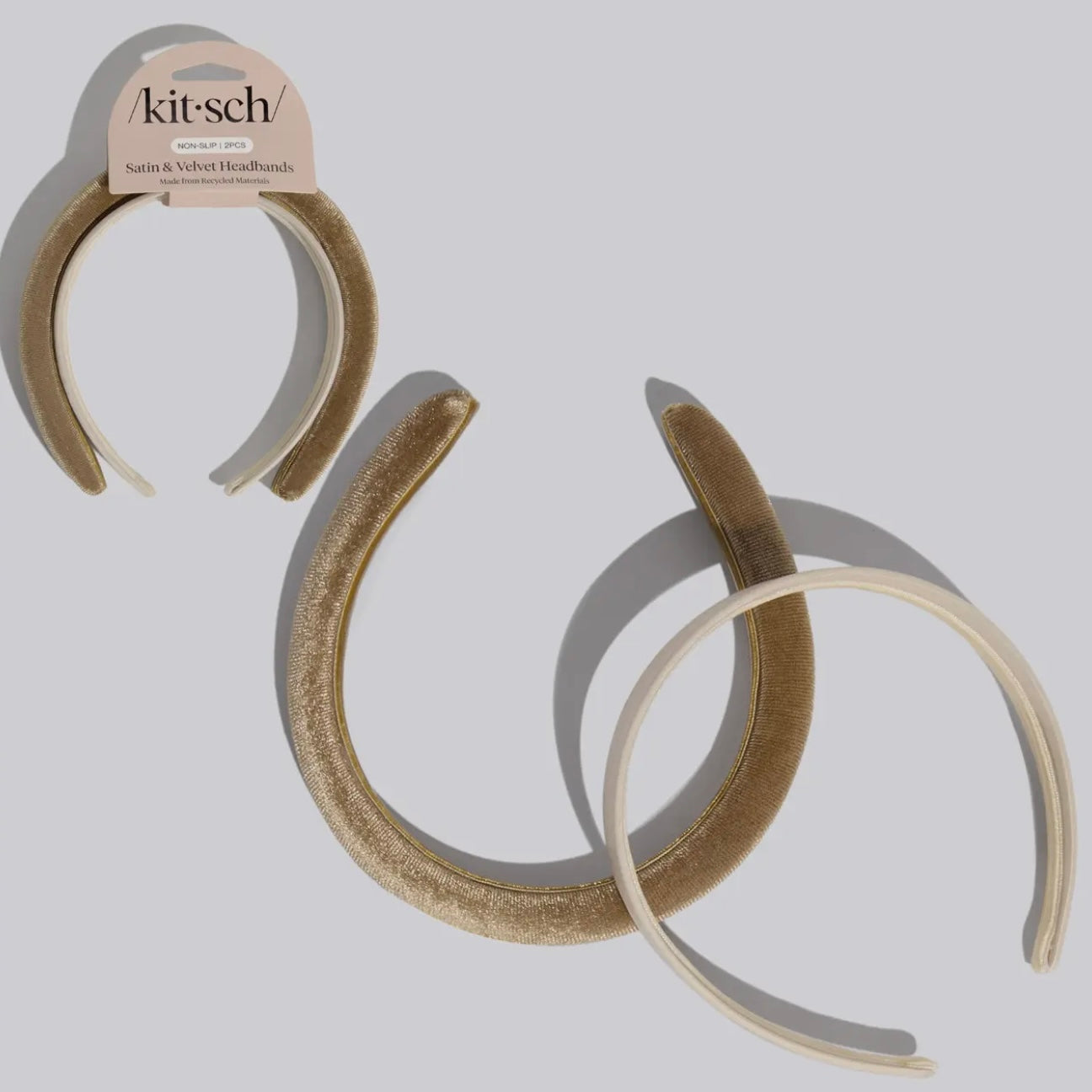 Cream & Camel Satin & Velvet Headbands