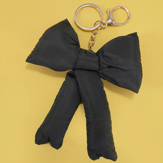 Puffy Bow Ribbon Bag Charm Keychain