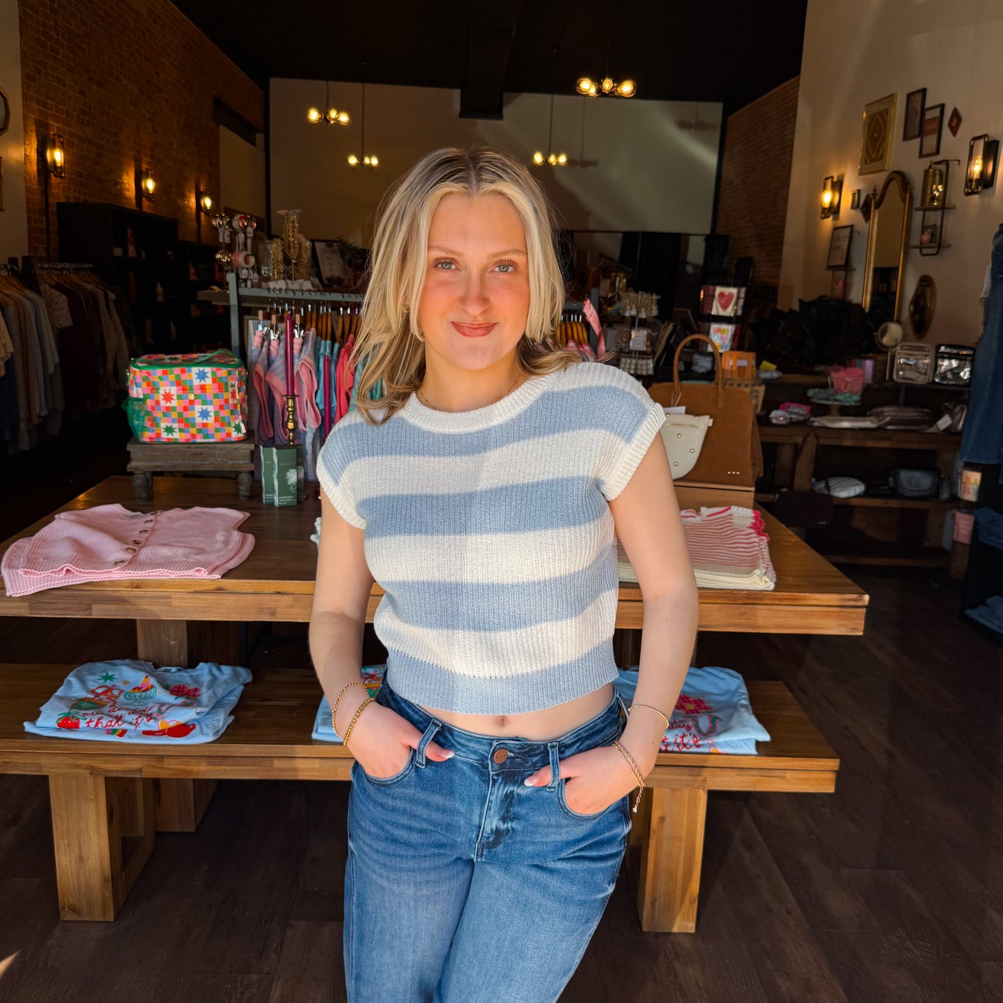 Striped Ribbed Knit Top