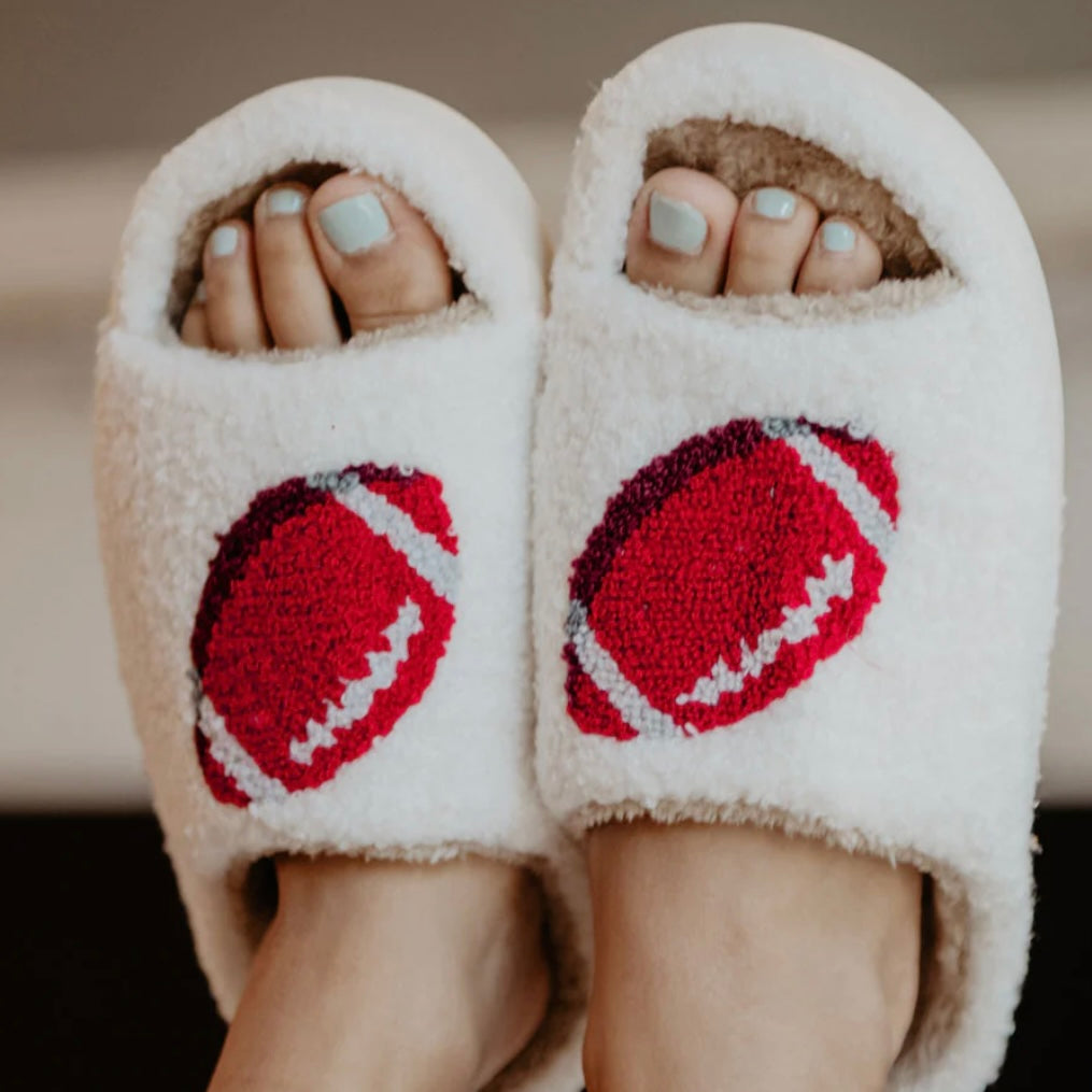 Football Fuzzy Open Toed Slippers