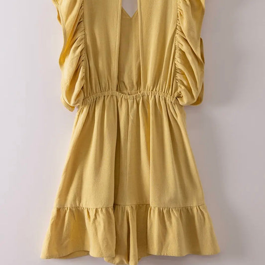 Ruffled Sleeve Romper
