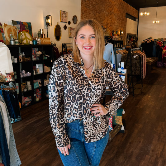 Animal Print Button Down