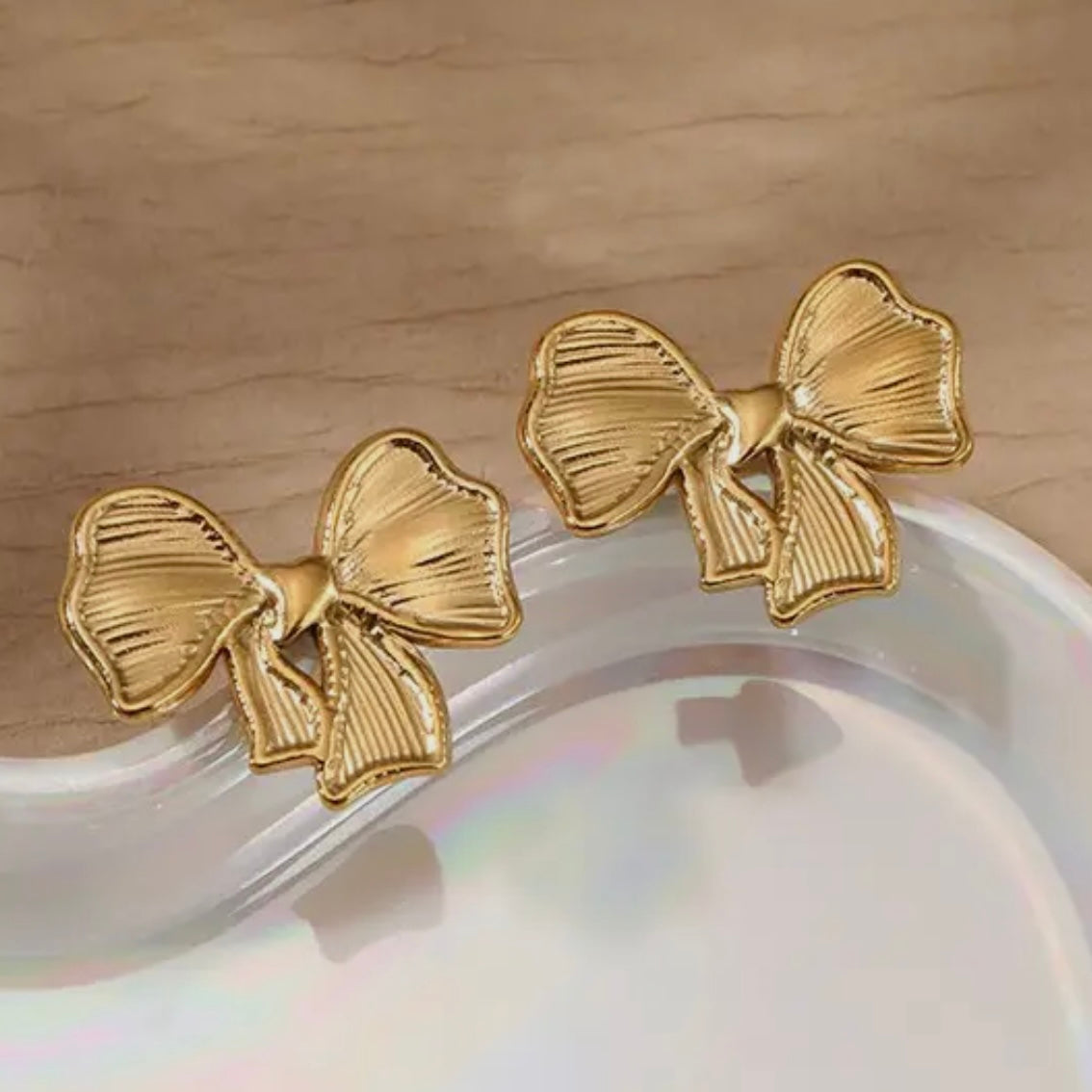 Gold Bow Earrings