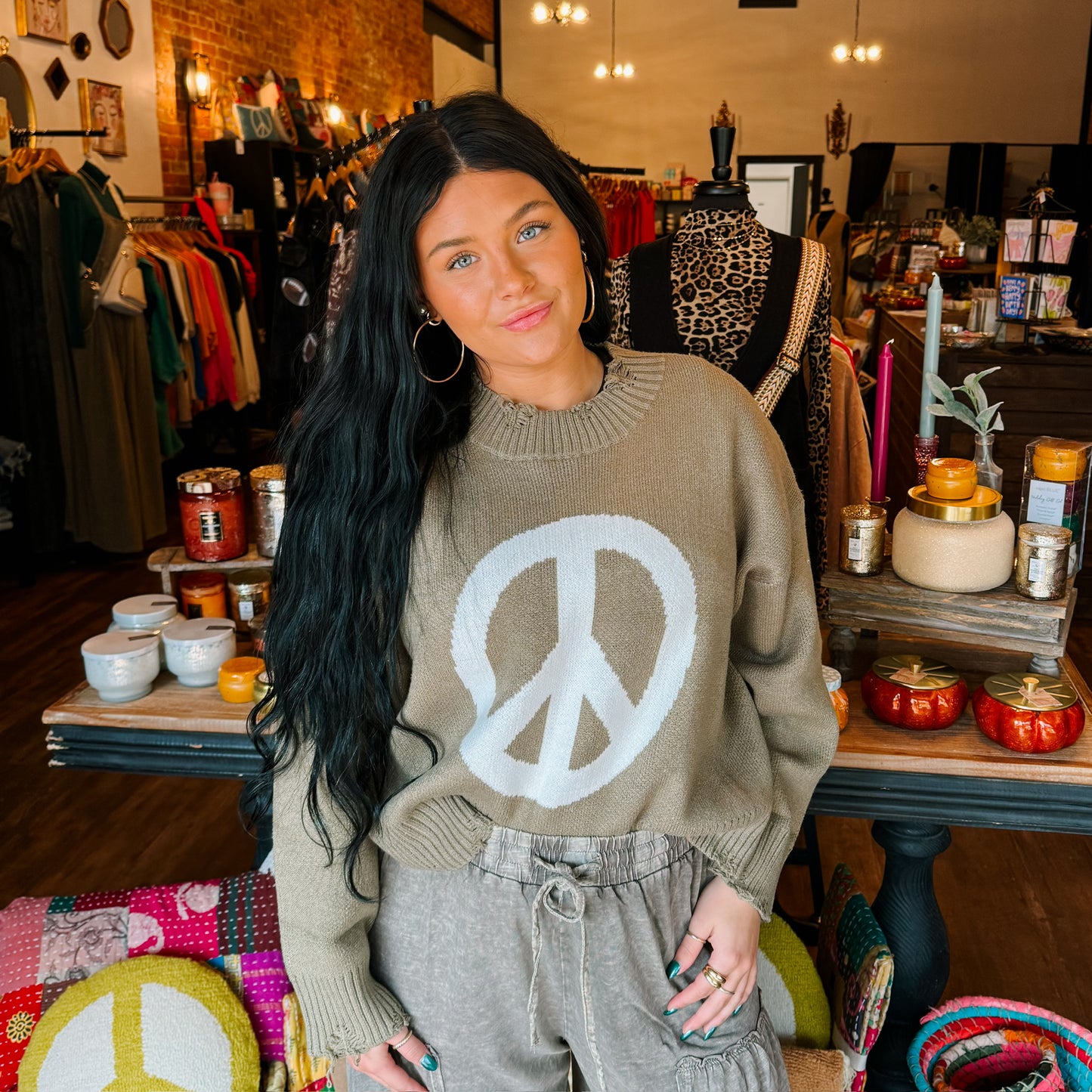 Peace Sign Sweater