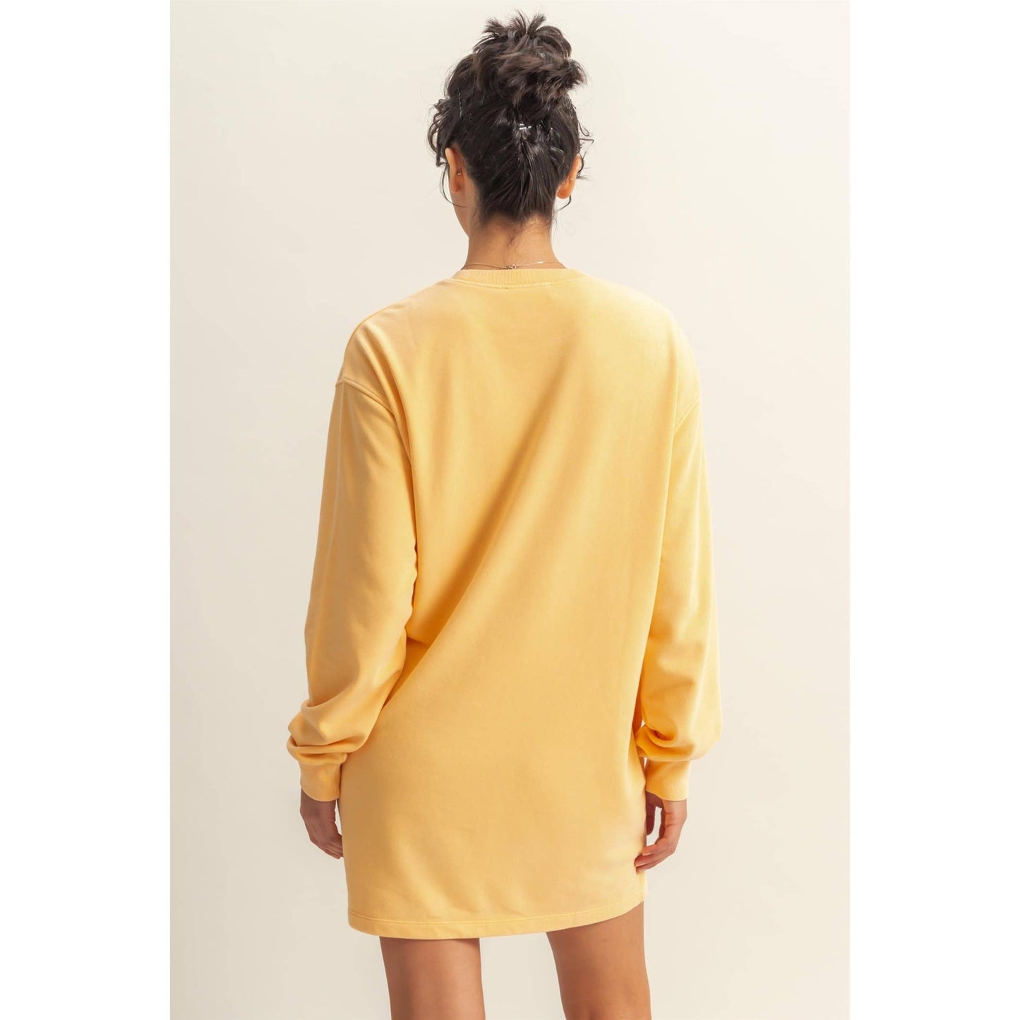 Long Sleeve Oversized Mini Dress Crewneck