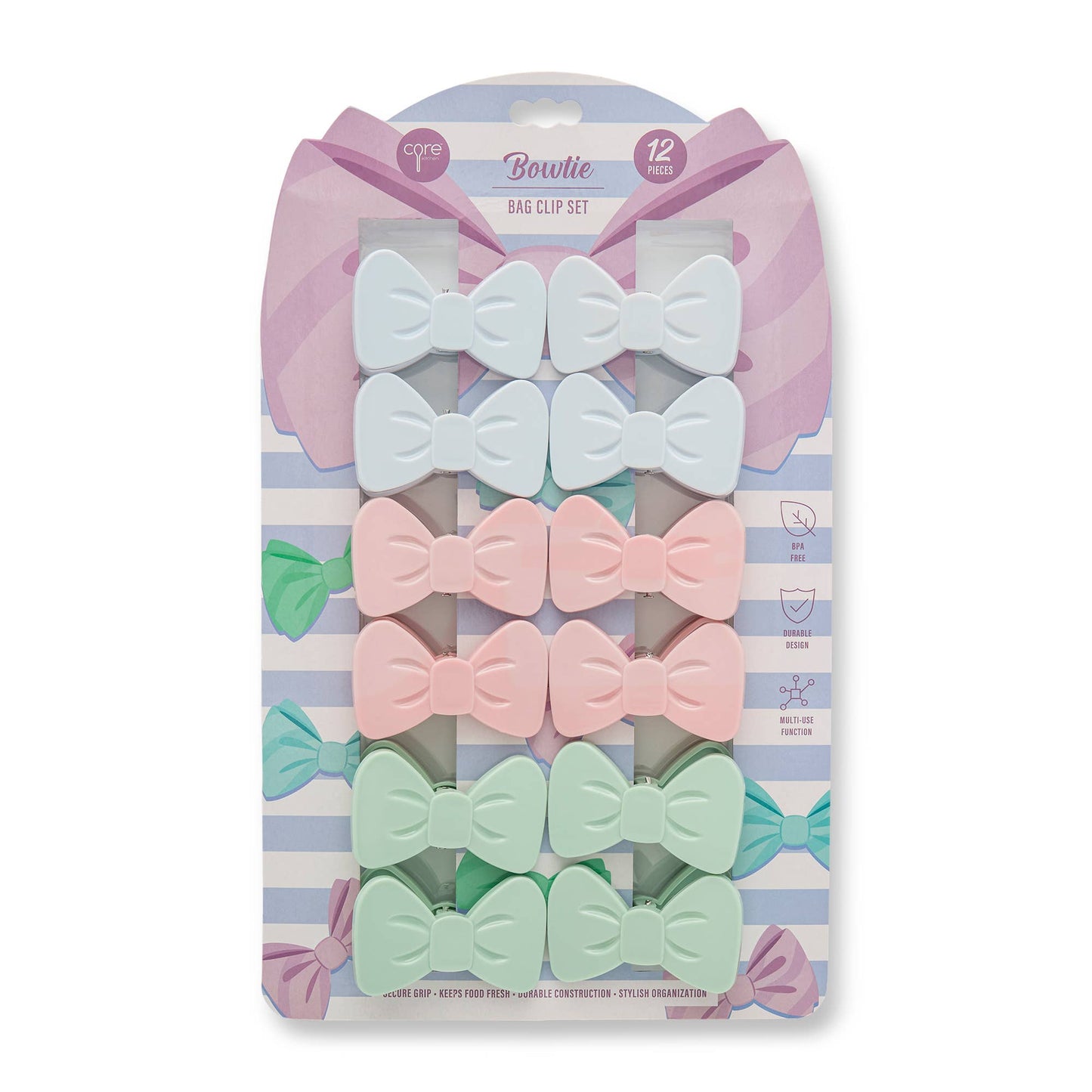 12pc Bow Bag Clips