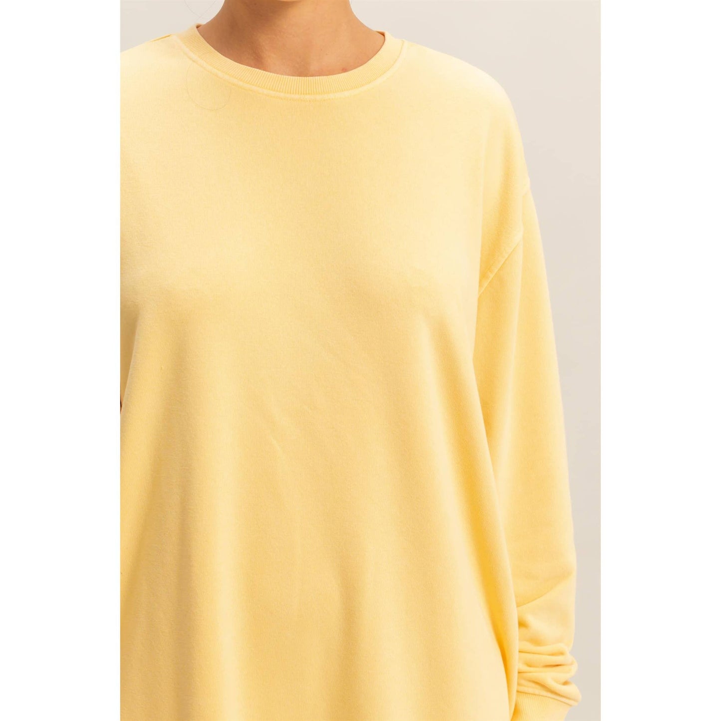 Long Sleeve Oversized Mini Dress Crewneck