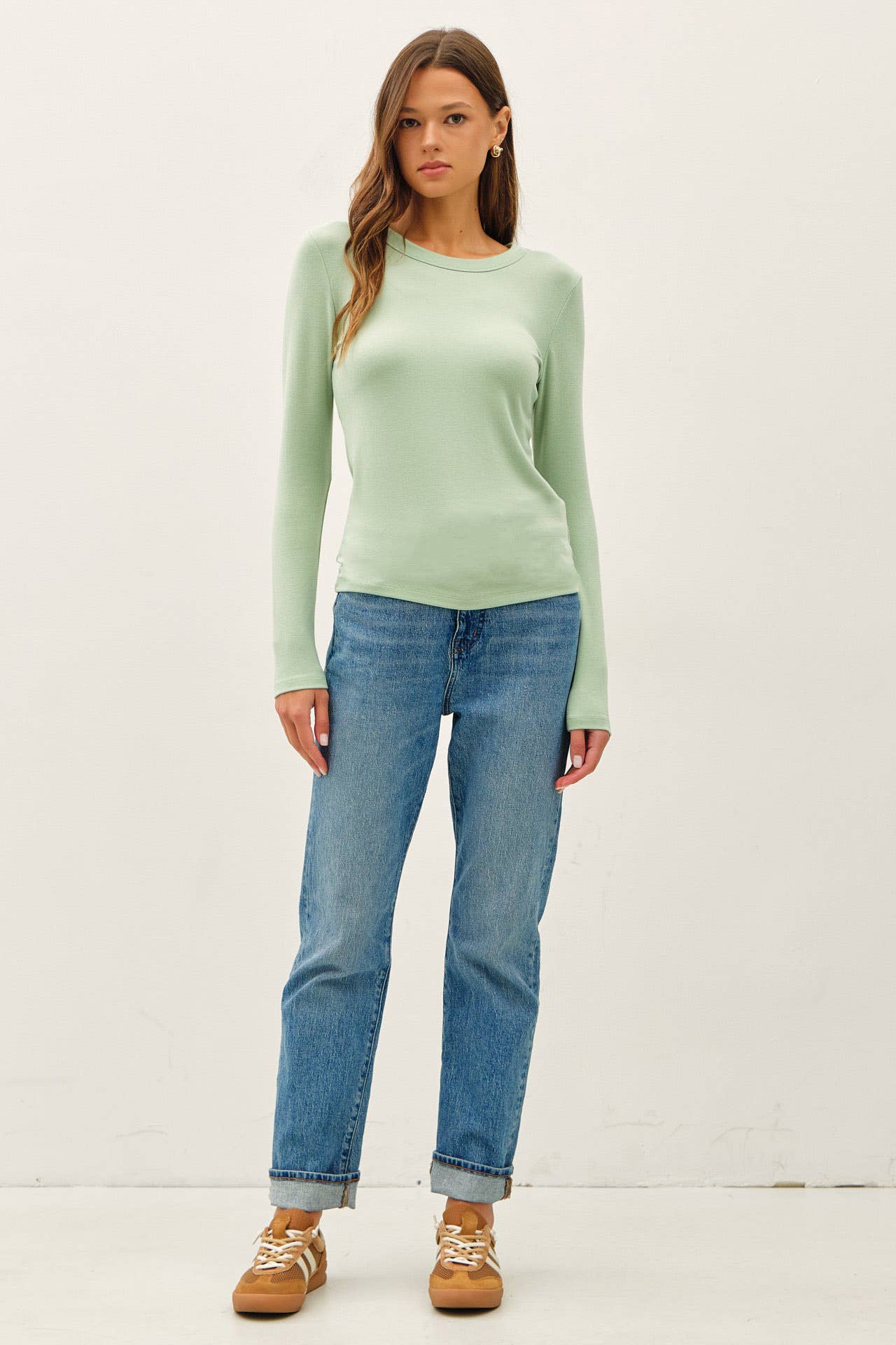 Round Neck Long Sleeve Top