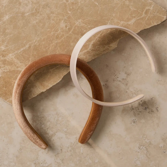 Cream & Camel Satin & Velvet Headbands