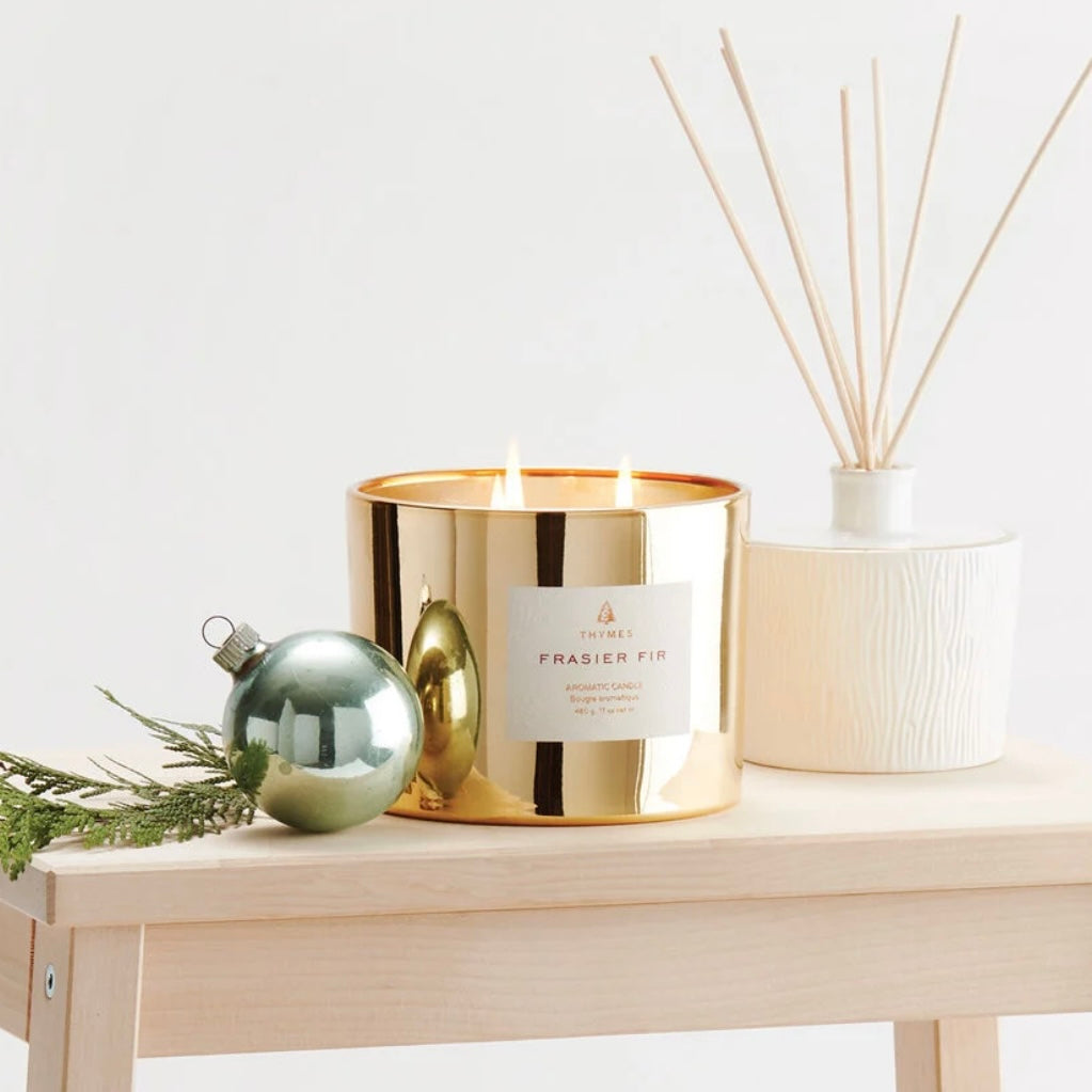 Frasier Fir Gold Poured Candle 3 Wick