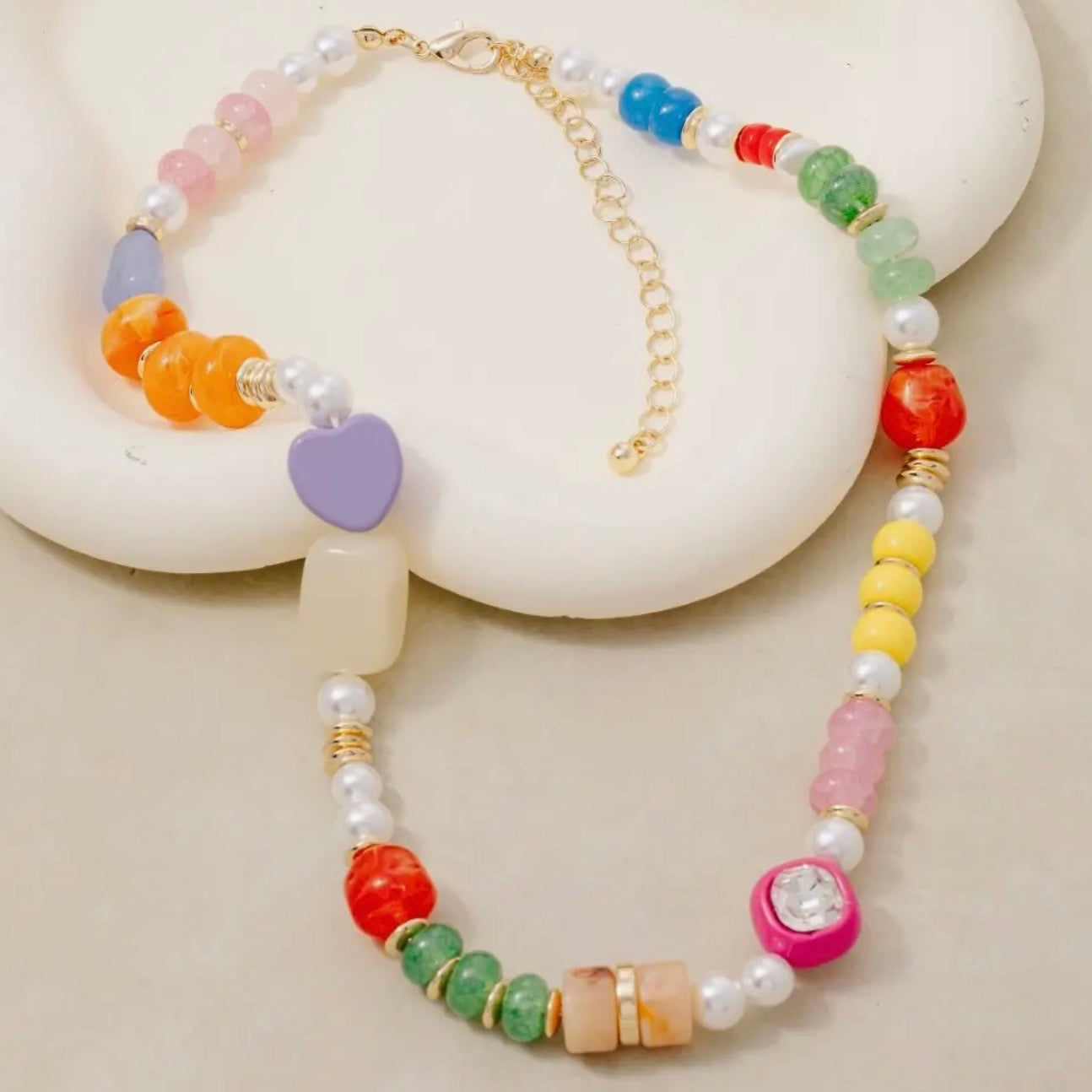 Mixed Vibrant Beaded Necklace