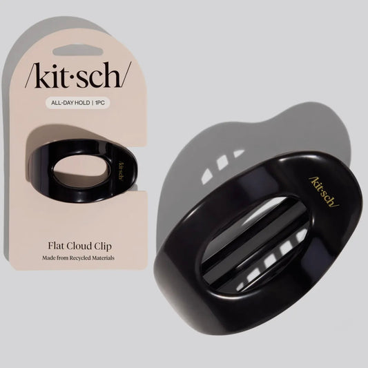 Kitsch Recycled Plastic Small Flat Cloud Clip - Black