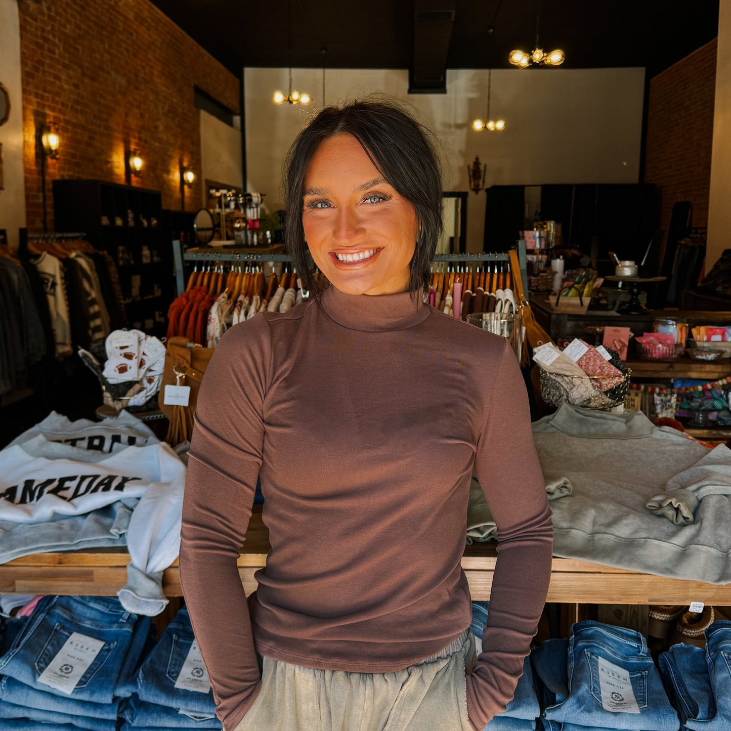 Turtle Neck Knit Top