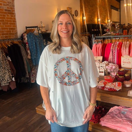 Oversized Peace Sign Tee