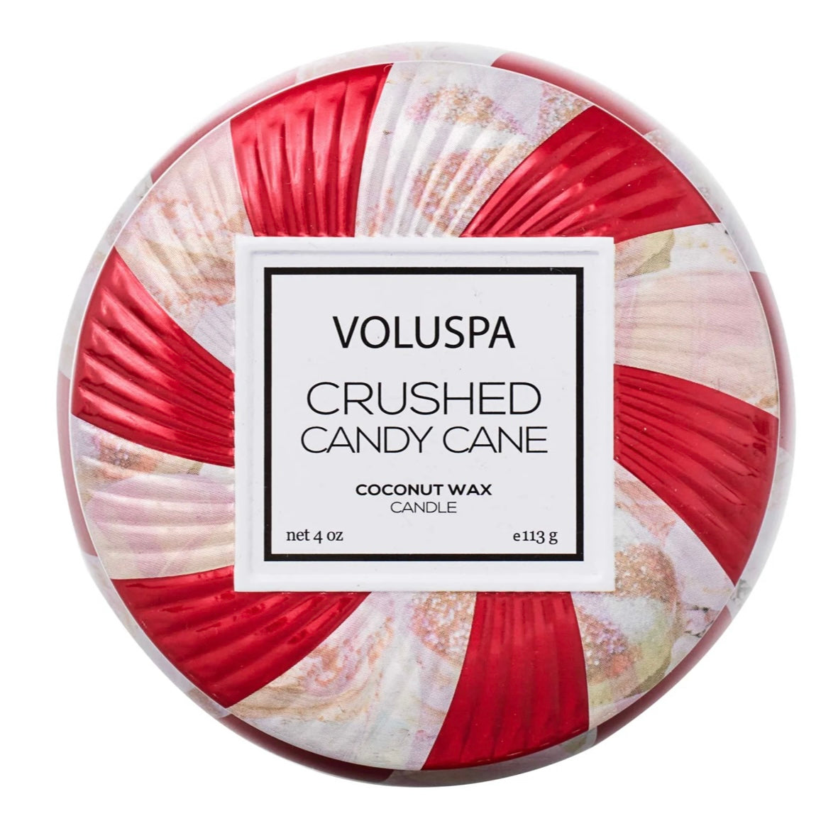 Voluspa Crushed Candy Cane Mini Tin Candle