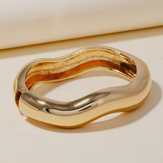 Warped Wavy Bangle Bracelet
