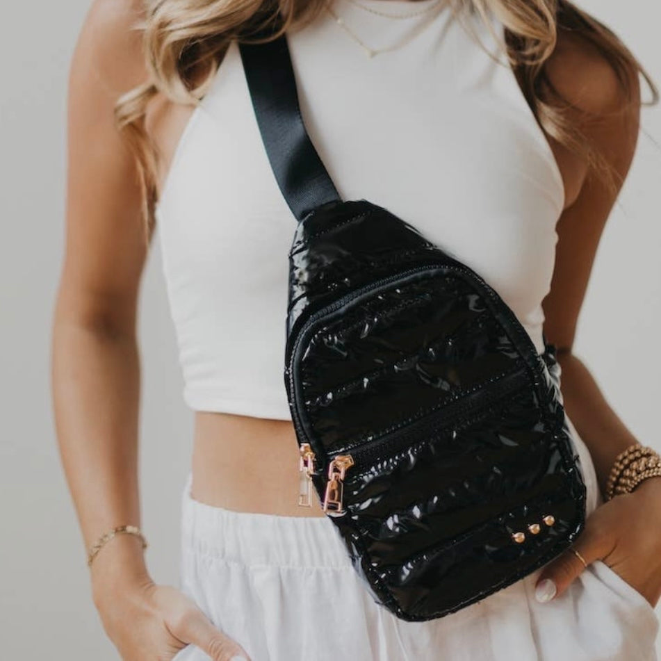 The Brooklyn | Pickleball Puffer Sling Bag | 6 Colors: Black