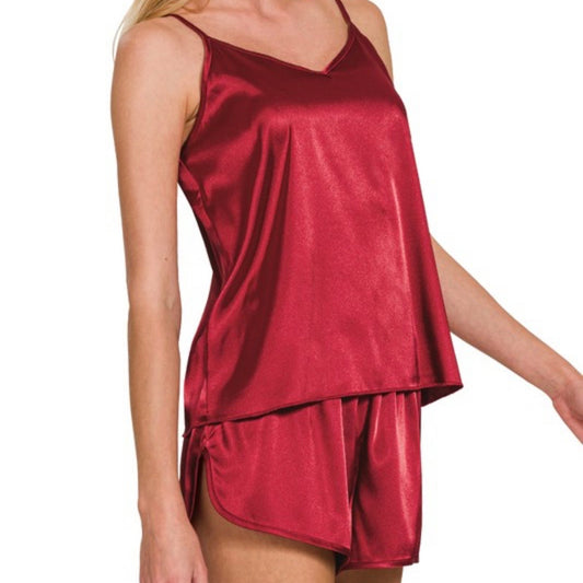 Satin Cami & Short 2 Piece Pajama Set