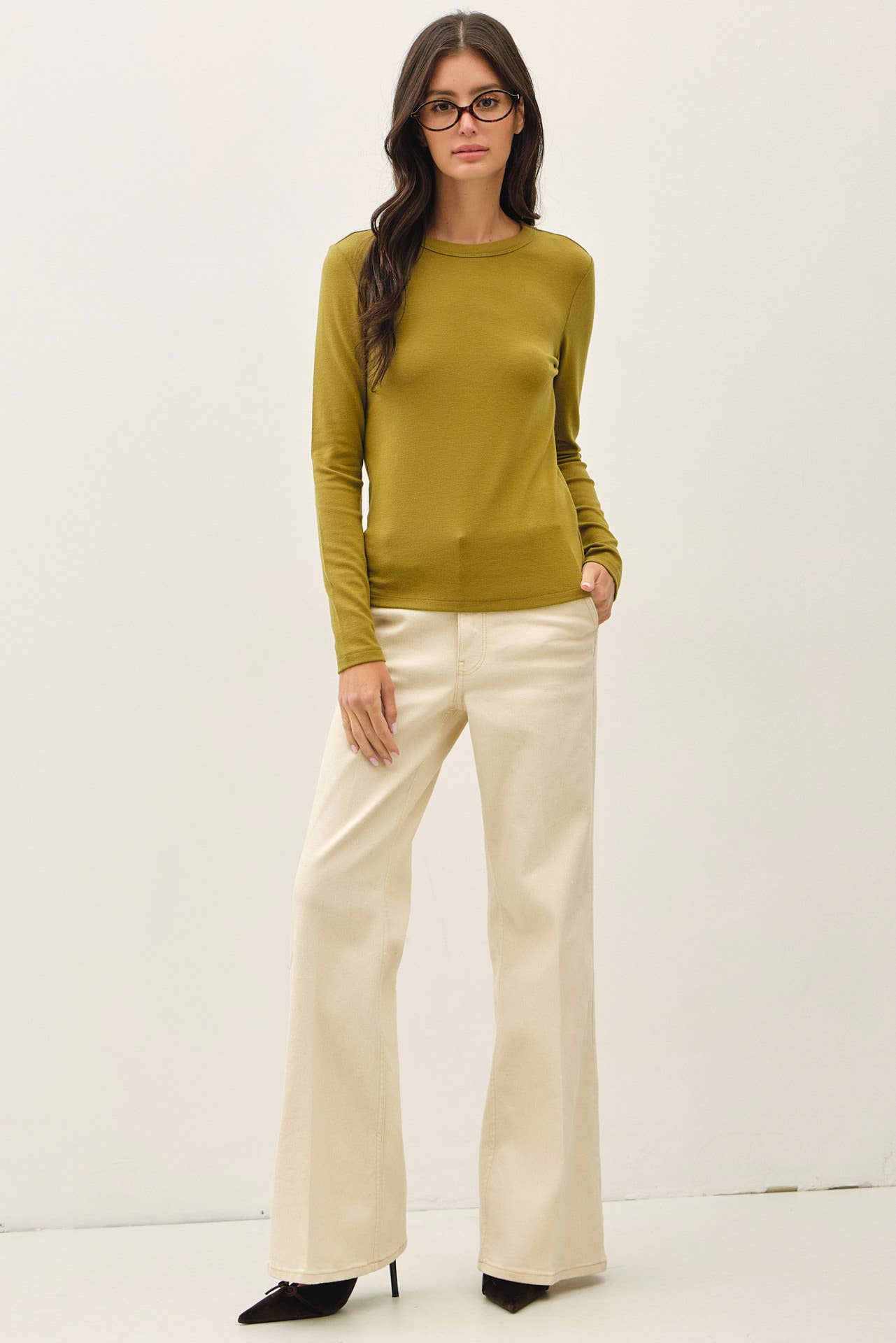 Round Neck Long Sleeve Top