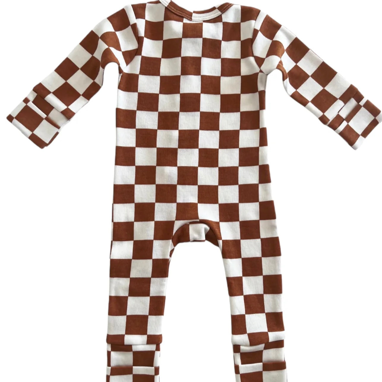 Checkerboard Organic 2-Way Zip Romper