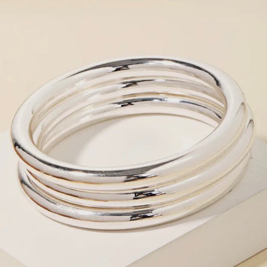 Metallic Triple Bangle Bracelet