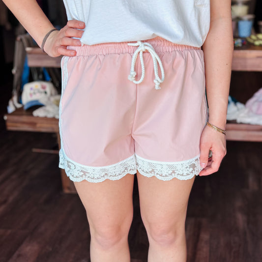 Lace Trim Active Shorts